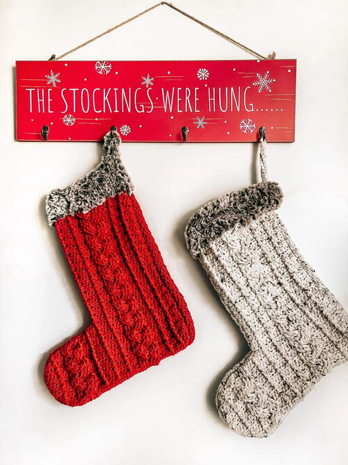 Cabled Holiday Stocking Cabled Holiday Stocking