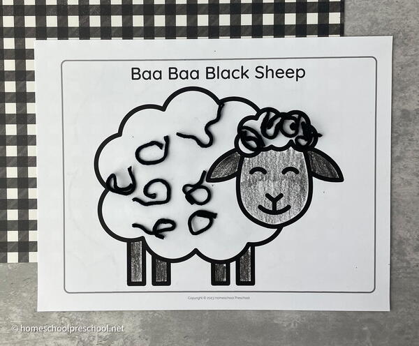 Baa Baa Black Sheep Craft For Toddlers