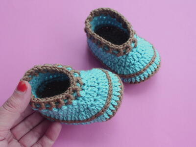 Easy Crochet Baby Flat Booties/shoes