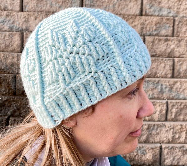 Textured Crochet Sunflower Beanie Textured Crochet Sunflower Beanie