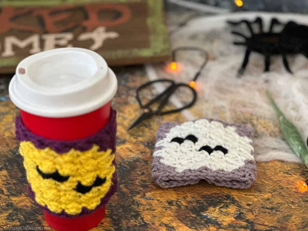 Halloween Moon Cup Cozy Halloween Moon Cup Cozy