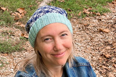 Plaid Knitted Slouchy Beanie