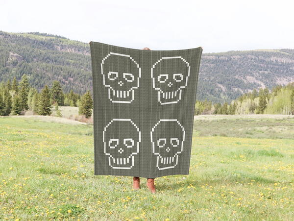 C2c Skull Crochet Blanket C2c Skull Crochet Blanket