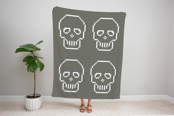 C2c Skull Crochet Blanket C2c Skull Crochet Blanket