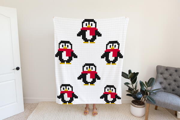 C2c Little Penguin Crochet Blanket C2c Little Penguin Crochet Blanket
