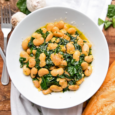 Garlic Butter Beans With Spinach | Healthy & Delicious 20 Minute Recipe