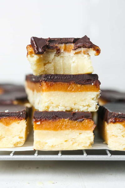 Healthy Twix Bars (paleo, Vegan)