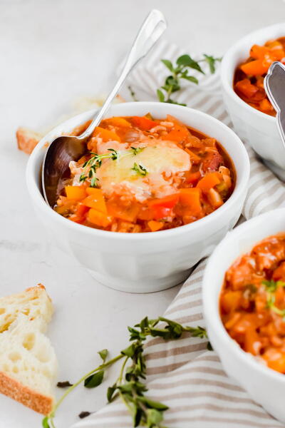 Vegetarian Stuffed Pepper Soup Vegetarian Stuffed Pepper Soup