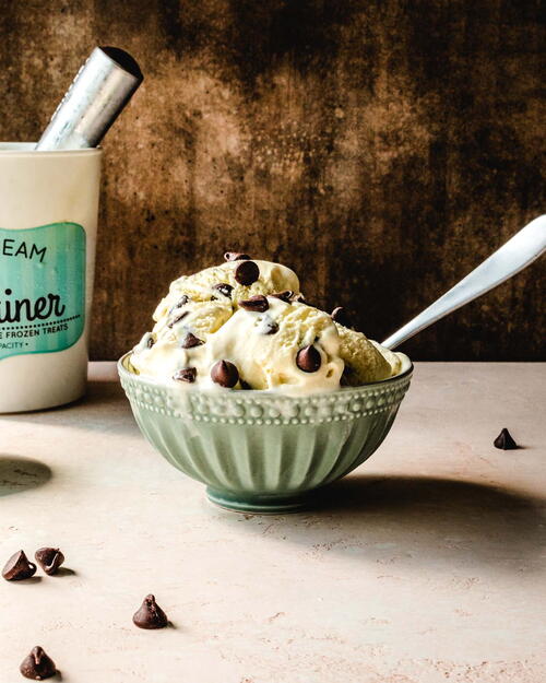 Creamy Vanilla Malted Ice Cream With Chocolate Chips Creamy Vanilla Malted Ice Cream With Chocolate Chips