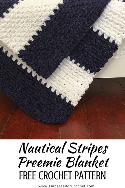 Nautical Stripes Preemie Blanket