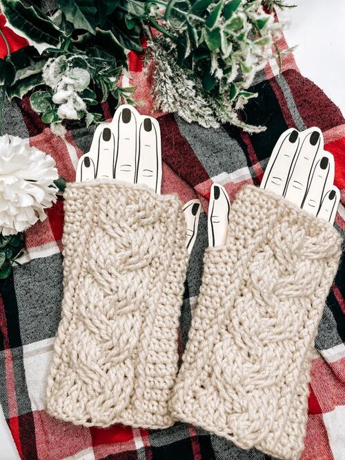 Cabled Fingerless Gloves Cabled Fingerless Gloves
