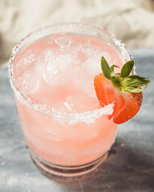 Strawberry Margarita On The Rocks Strawberry Margarita On The Rocks