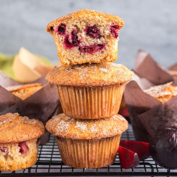 Sugar Crusted Plum Muffins