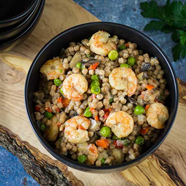 One Skillet Shrimp With Couscous One Skillet Shrimp With Couscous