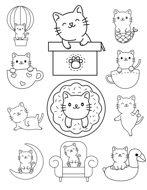 Cute Kitten Coloring Pages For Kids And Adults Cute Kitten Coloring Pages For Kids And Adults