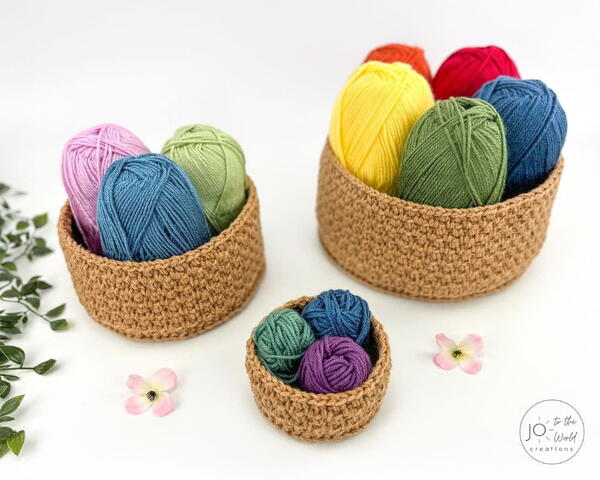 Moss Stitch Baskets Crochet Pattern Moss Stitch Baskets Crochet Pattern