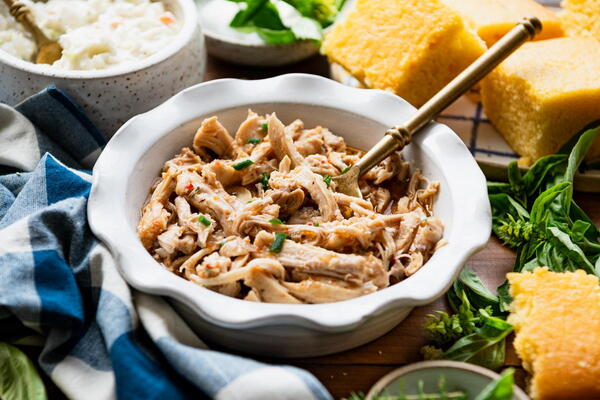 3-ingredient Slow Cooker Pulled Chicken 3-ingredient Slow Cooker Pulled Chicken