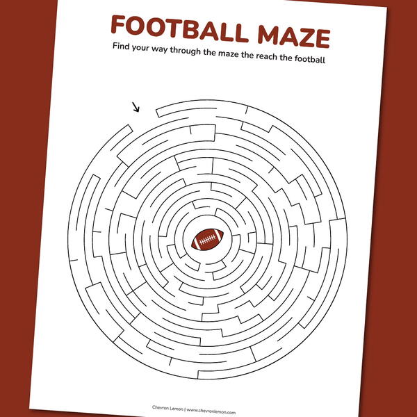 Printable Football Maze Printable Football Maze