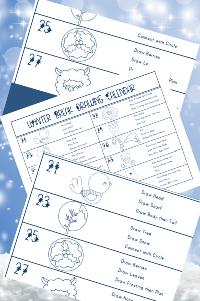 Winter Break Art Calendar Winter Break Art Calendar