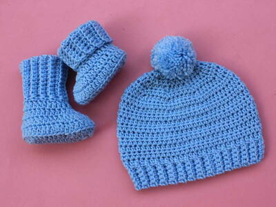 Baby Beanie Cap Easy Pattern With Complet Baby Winter Set