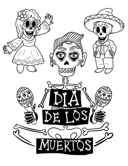 Day Of The Dead Coloring Pages Day Of The Dead Coloring Pages