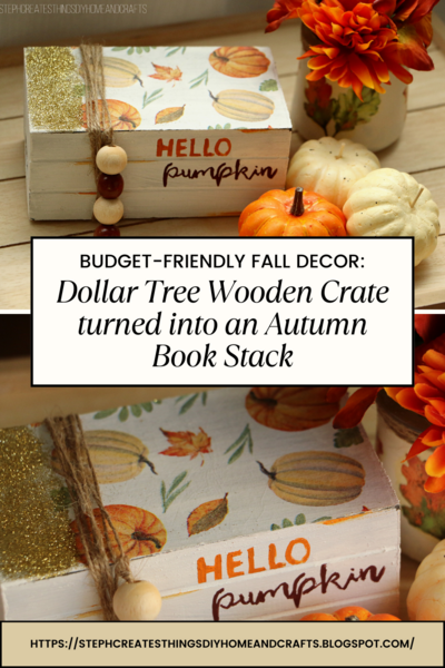 Budget-friendly Fall Decor Dollar Tree Wooden Crate Turned Into An Autumn Book Stack Budget-friendly Fall Decor: Dollar Tree Wooden Crate Turned Into An Autumn Book Stack