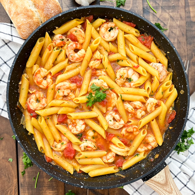 Spanish Shrimp & Saffron Pasta | Easy One-pan 20 Minute Recipe