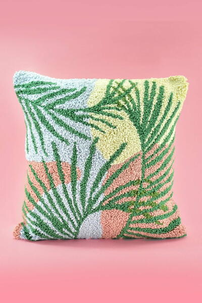 Palm Punch Needle Pillow Palm Punch Needle Pillow