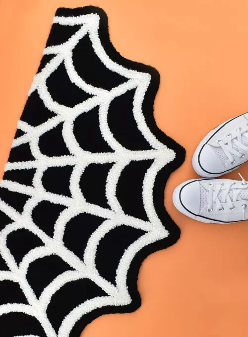 Spooky Spiderweb Punch Needle Rug Spooky Spiderweb Punch Needle Rug