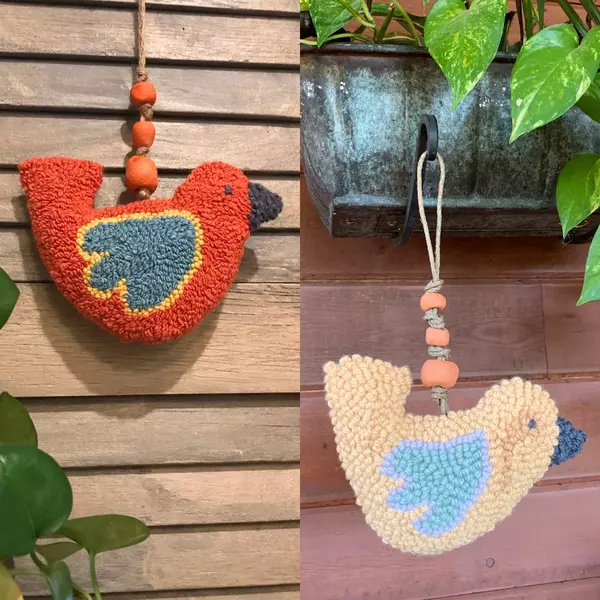 Punch Needle Bird Ornament Punch Needle Bird Ornament