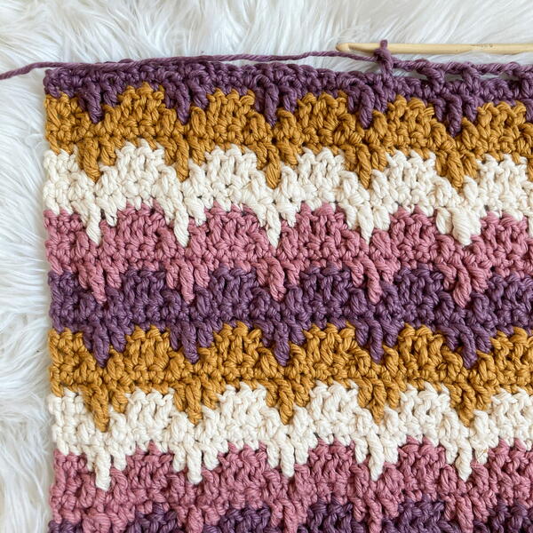 Striped Chunky Crochet Blanket Free Pattern Striped Chunky Crochet Blanket: Free Pattern