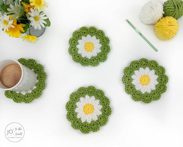 Daisy Flower Coaster Crochet Pattern Daisy Flower Coaster Crochet Pattern