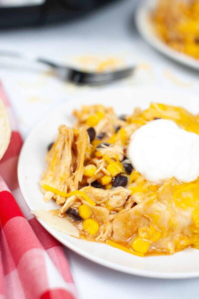 Slow Cooker Chicken Enchilada Casserole Slow Cooker Chicken Enchilada Casserole