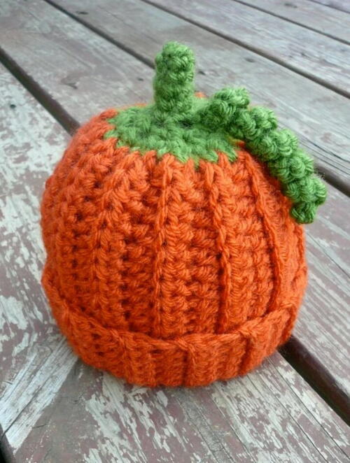 Pumpkin Crochet Baby Beanie