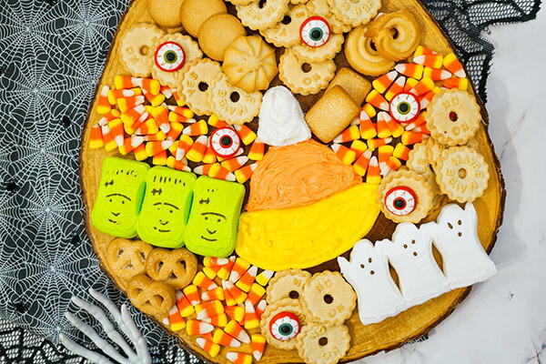 Candy Corn Halloween Frosting Board Recipe Candy Corn Halloween Frosting Board Recipe