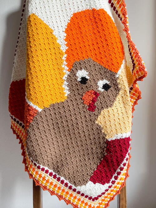 Thanksgiving Turkey C2c Throw Thanksgiving Turkey C2c Throw