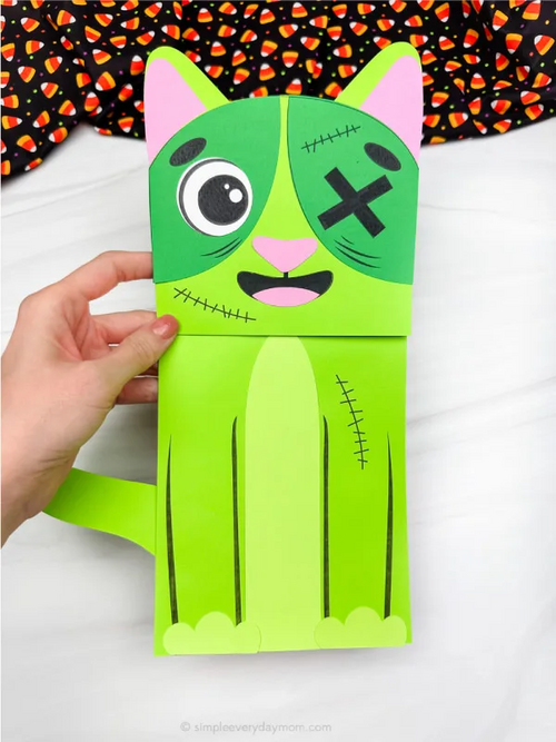 Zombie Cat Puppet Craft