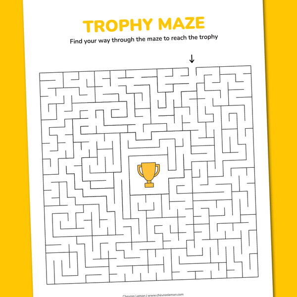 Printable Trophy Maze Printable Trophy Maze