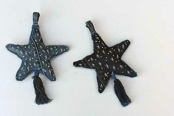 Denim Star Ornamnet