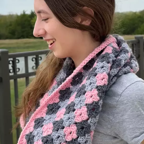 Crochet Granny Diamond Infinity Scarf Crochet Granny Diamond Infinity Scarf