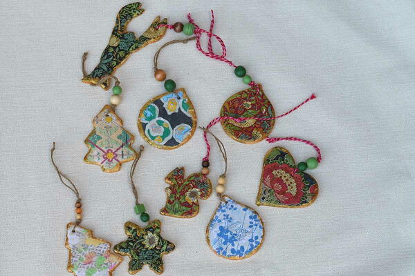 Decoupage Air Dry Clay Ornaments Decoupage Air Dry Clay Ornaments