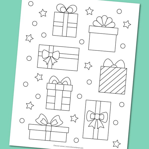 Gift Boxes Coloring Page Gift Boxes Coloring Page