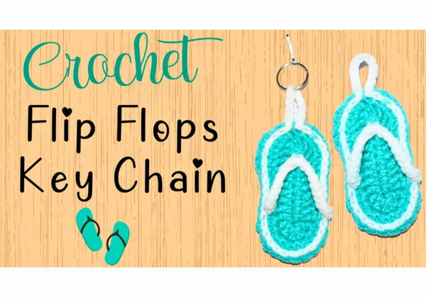 How To Crochet A Flip Flop Keychain Pattern Tutorial