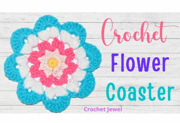 How To Crochet A Pretty Flower Coaster Pattern Tutorial How To Crochet A Pretty Flower Coaster Pattern Tutorial