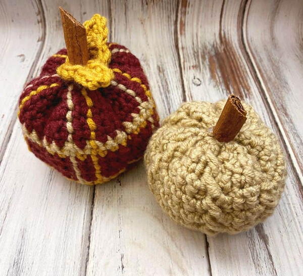 Tartan Plaid Crochet Pumpkin Tartan Plaid Crochet Pumpkin