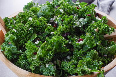 Kale Salad With Cranberries And Feta