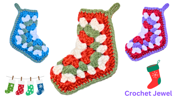 How To Crochet An Easy Granny Square Christmas Stocking Pattern Tutorial How To Crochet An Easy Granny Square Christmas Stocking Pattern Tutorial