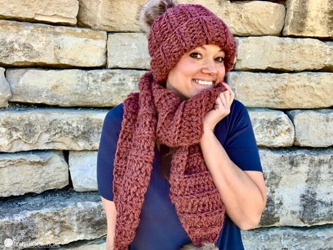 Bulky Back Loop Hat Scarf Set Bulky Back Loop Hat & Scarf Set