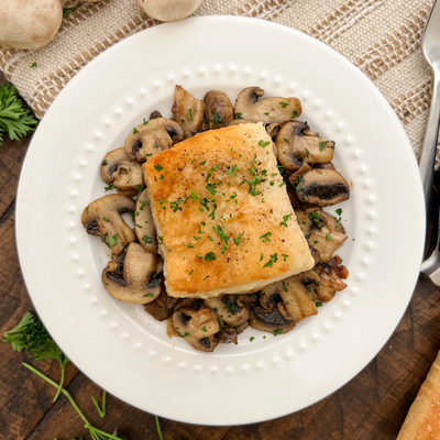 Spanish Cod With Garlic Mushrooms | Easy One-pan 20 Minute Recipe