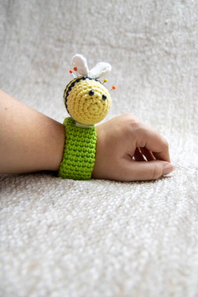 Bee Pincushion Slap Bracelet Bee Pincushion Slap Bracelet